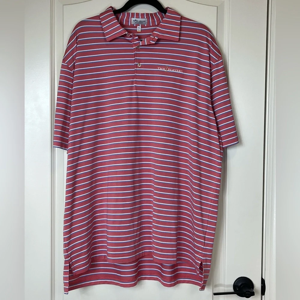 Peter Millar White and Coral Polo Shirt - Picture 1 of 3